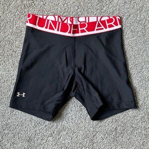 Under Armour Black Shorts with Red Waistband